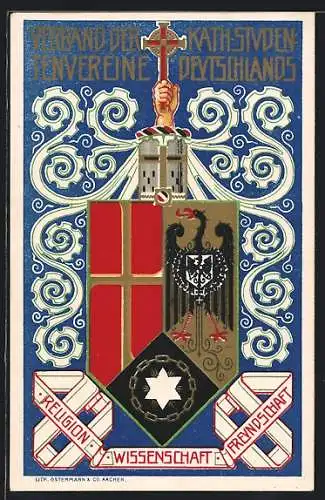 AK Wappen des Verbands der katholischen Studentenvereine Deutschlands, Studentenwappen