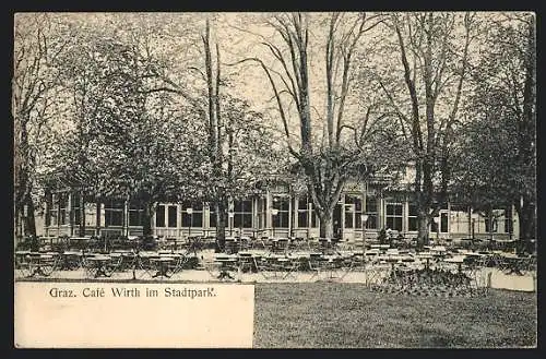 AK Graz, Café Wirth im Stadtpark