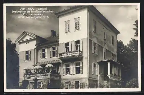 AK Graz, Villa-Novy-Radegrund, Erholungsheim des Privatbeamtenvereins, Wielandgasse 2