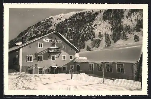 AK Vent /Oetztal, Gasthof Post im Schnee