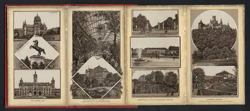 Leporello-Album Hannover mit 30 Lithographie-Ansichten, Synagoge, Polytechnikum, Cafe Robby, Lyceum, Tivoli, Marienburg