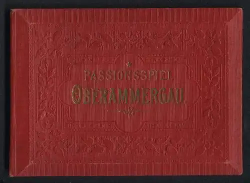 Leporello-Album Passionsspiel Oberammergau mit 22 Lithographie-Ansichten, Bühnen Szenen, Joseph Mayer, Jean Lang, Rendl
