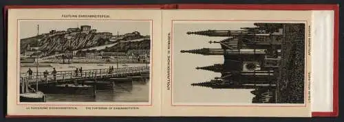 Leporello-Album Der Rhein mit 24 Lithographie-Ansichten, Köln Panorama, Bonn, Apollinariskirche Remagen, Coblenz Loreley