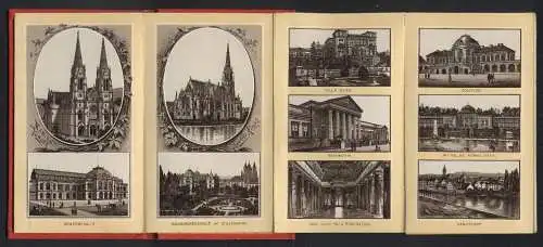 Leporello-Album Stuttgart mit 31 Lithographie-Ansichten, Bahnhof, Bibliothek, Villa Berg, Kannstadt, Gewerbehalle, Post