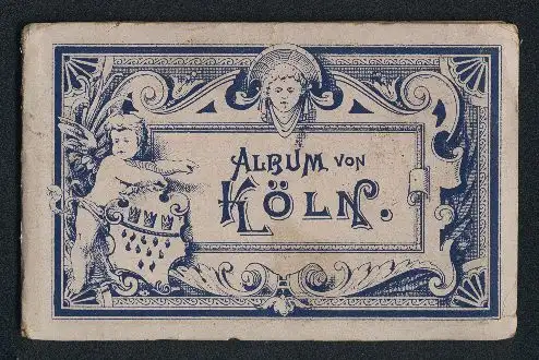 Leporello-Album Köln mit 12 Lithographie-Ansichten, Bahnhof, Flora, Hohenzollerring, Museum Walraff-Richartz, Dom, Post