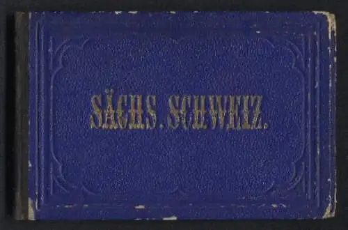 Leporello-Album Sächs. Schweiz mit 14 Lithographie-Ansichten, Gasthaus Grosser Winterberg, Schandau, Bastei, Amselfall