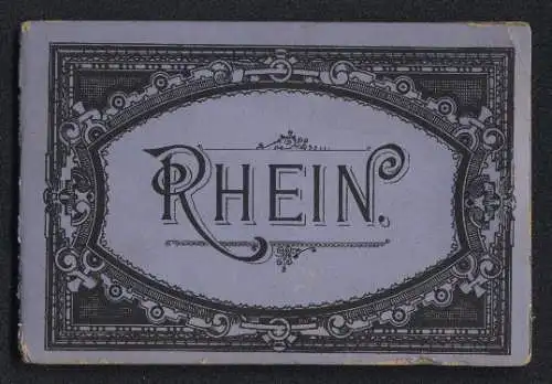 Leporello-Album Rhein mit 14 Lithographie-Ansichten, Bonn, Cöln, Mainz, Boppard, Coblenz, Niederwald-Denkmal, Loreley