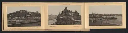 Leporello-Album Rhein mit 14 Lithographie-Ansichten, Bonn, Cöln, Mainz, Boppard, Coblenz, Niederwald-Denkmal, Loreley