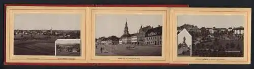 Leporello-Album Zschopauthal mit 13 Lithographie-Ansichten, Schloss Sachsenburg, Lützelhöhe, Realschule, Frankenberg