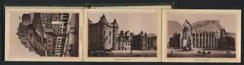 Leporello-Album Edinburgh mit 12 Lithographie-Ansichten, Princes Street, Old Town, Scott Monument, John Knox House