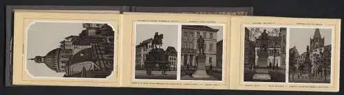 Leporello-Album Köln mit 23 Lithographie-Ansichten, Synagoge, Wallraf Museum, Dom, Apostelkirche, Gereonskirche, Denkmal
