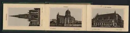 Leporello-Album Hannover mit 24 Lithographie-Ansichten, Synagoge, Welfenschloss, Ständehaus, Schiffgraben, Leibnitz Haus