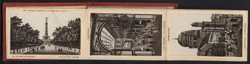 Leporello-Album Berlin mit 25 Lithographie-Ansichten, Synagoge, Mausoleum, Flora Charlottenburg, Bahnhof Friedrichstrasse