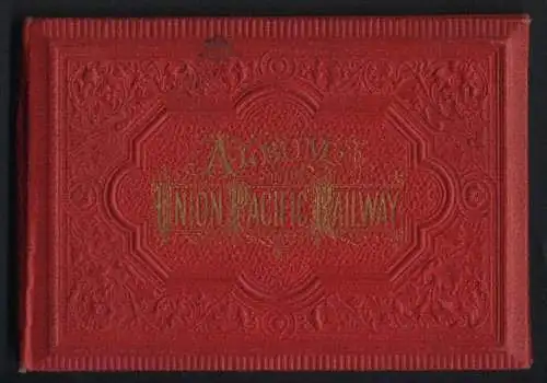 Leporello-Album Union Pacific Railwaymit 24 Lithographie-Ansichten, Headquarter Omaha, Weber Canon, Devils Gate, Ogden
