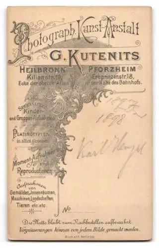 Fotografie G. Kutenits, Heilbronn, Kilianstr. 19, Eleganter junger Mann mit Anzug und Krawatte