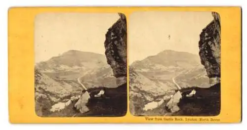 Stereo-Fotografie unbekannter Fotograf, Ansicht Lynton, View from Castle Rock, 1864