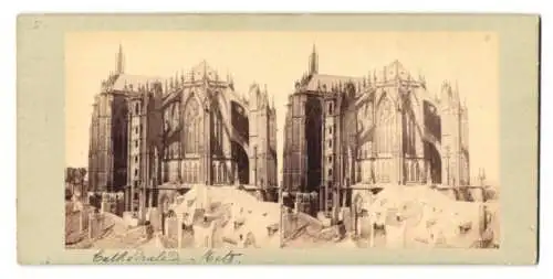 Stereo-Fotografie Edgar Lucas, Ansicht Metz, Blick nach der Kathedrale