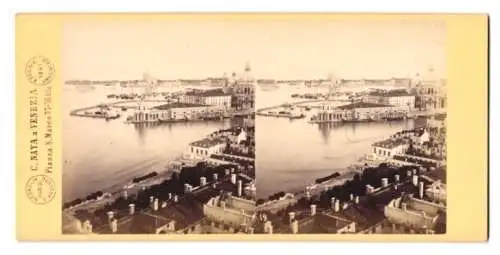 Stereo-Fotografie C. Naya, Venezia, Ansicht Venedig, Panorama Dogana di Mare, 1869
