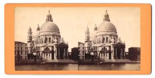 Stereo-Fotografie unbekannter Fotograf, Ansicht Venedig, Blick zur Santa Maria della Salute