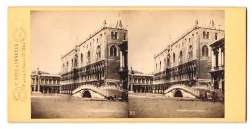 Stereo-Fotografie C. Naya, Venezia, Ansicht Venedig, Palazzo Ducale, Dogenpalast