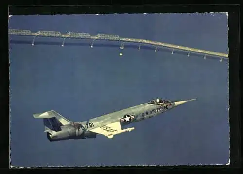 AK Starfighter Lockheed F 104 A, FG-781 der U.S. Air Force in der Luft