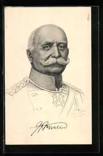 Künstler-AK Porträt von General Zeppelin