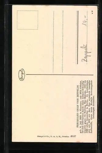 Künstler-AK Portrait von Graf Zeppelin