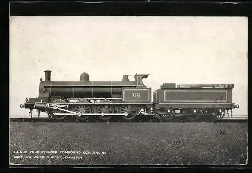 AK Englische Eisenbahn 1881, Four Cylinder Compound Coal Engine