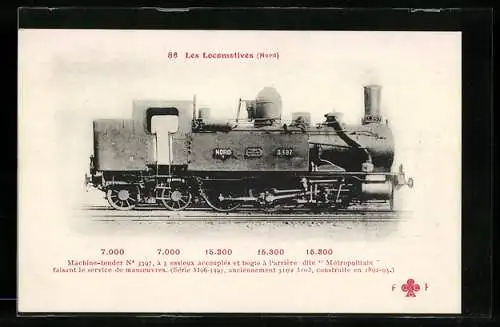 AK Französische Eisenbahn, Lokomotive Nr. 3397 der Nord