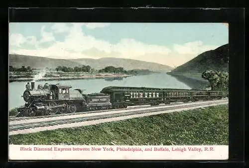 AK Black Diamond Express between New York, Philadelphia and Buffalo, Lehigh Valley R. R.