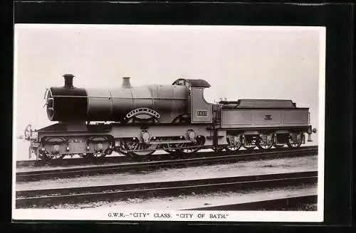 Foto-AK Englische Eisenbahn, Lokomotive No. 3433 City of Bath der G. W. R.