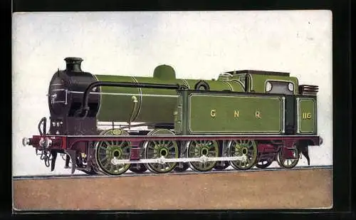 AK Eight Wheels Coupled Side Tank Engine No. 116, GN Rly., englische Eisenbahn