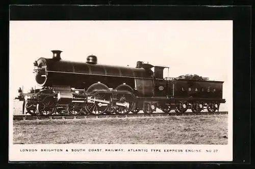 AK Lokomotive Atlantic No. 37 der L. B. & S. C. R., Englische Eisenbahn