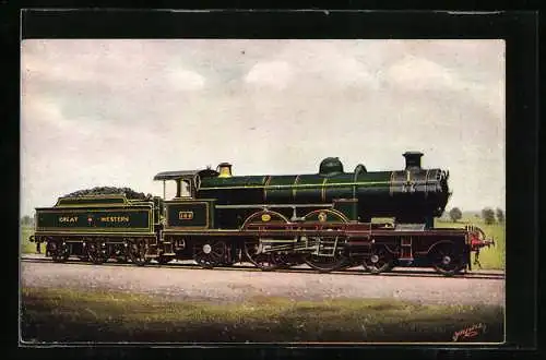 Künstler-AK Dampflokomotive No. 104 der Great Western