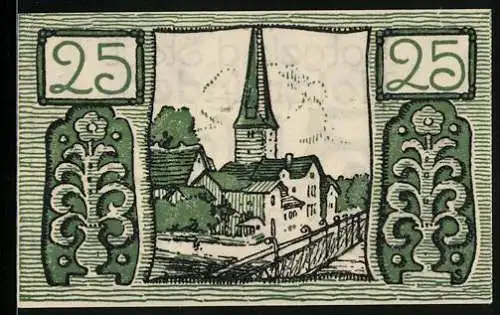 Notgeld Holzminden, 25 Pfennig, Blick auf die Kirche