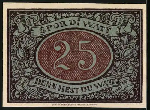 Notgeld Schneverdingen 1921, 25 Pfennig, Schumacher in rot
