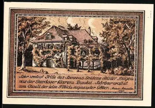Notgeld Tiefurt 1921, 25 Pfennig, Villa am Walde von Anna Amalie