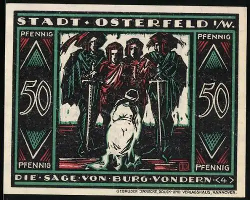 Notgeld Osterfeld i. W. 1921, 50 Pfennig, Die Sage von Burg Vondern