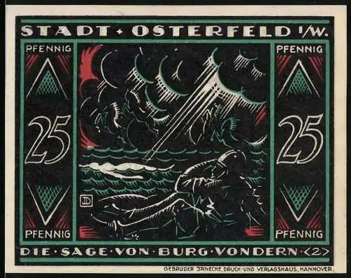 Notgeld Osterfeld i. W. 1921, 25 Pfennig, Szene aus der Sage von Burg Vondern