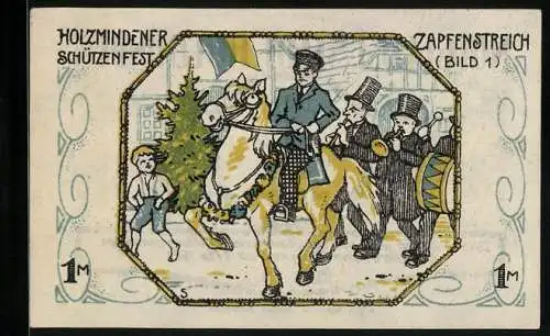 Notgeld Holzminden 1922, 1 Mark, Zapfenstreich beim Schützenfest