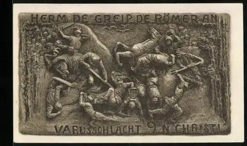 Notgeld Horn /Lippe 1921, 50 Pfennig, Schlacht zwischen Römern und Germanen, Denkmal