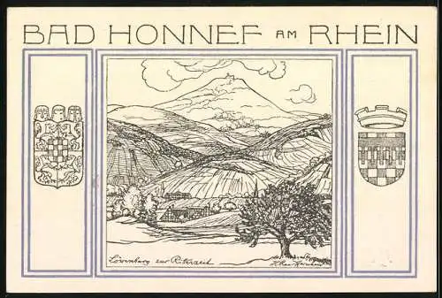 Notgeld Bad Honnef am Rhein, 99 Pfennig, Wappen und Löwenburg zur Ritterzeit
