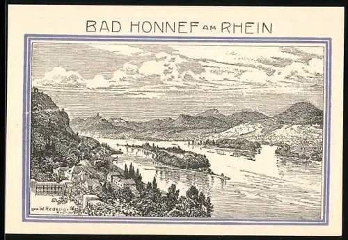 Notgeld Bad Honnef am Rhein, Ruine Drachenfels und Blick auf den Rhein