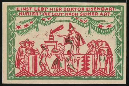 Notgeld Magdeburg 1921, 50 Pfennig, Otto I und Doktor Eisenbart