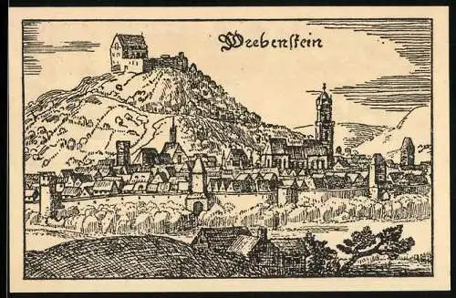 Notgeld Hofgeismar, 75 Pfennig, Ortsansicht mit der Burg Grebenstein