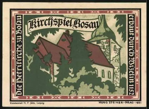 Notgeld Bosau 1921, 1 Mark, Das Kirchspiel