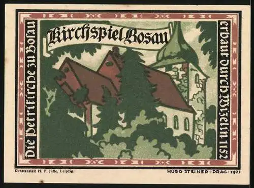 Notgeld Bosau 1921, 25 Pfennig, Das lokale Kirchspiel