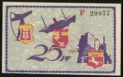 Notgeld Geestemünde 1921, 25 Pfennig, Schiff und Leuchtturm