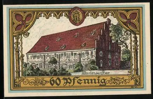 Notgeld Jüterbog 1920, 60 Pfennig, Franziskanerkloster, Marienkloster