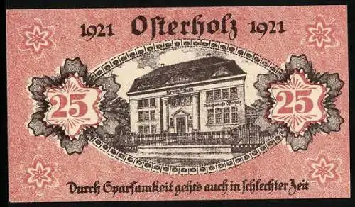Notgeld Osterholz-Scharmbeck 1921, 25 Pfennig, Das Kreishaus, Ornamente